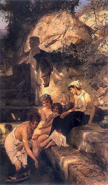 Henryk Siemiradzki Roman bucolic oil painting image